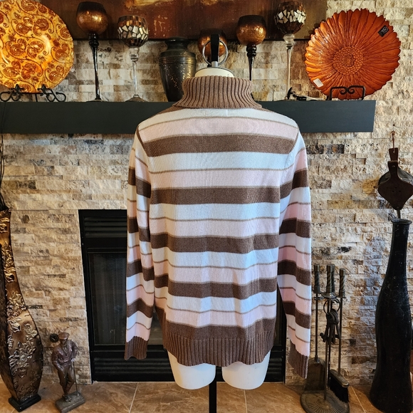 Croft & Barrow Striped Long Sleeve Turtle Neck Sweater Size Large - Picture 3 of 5
